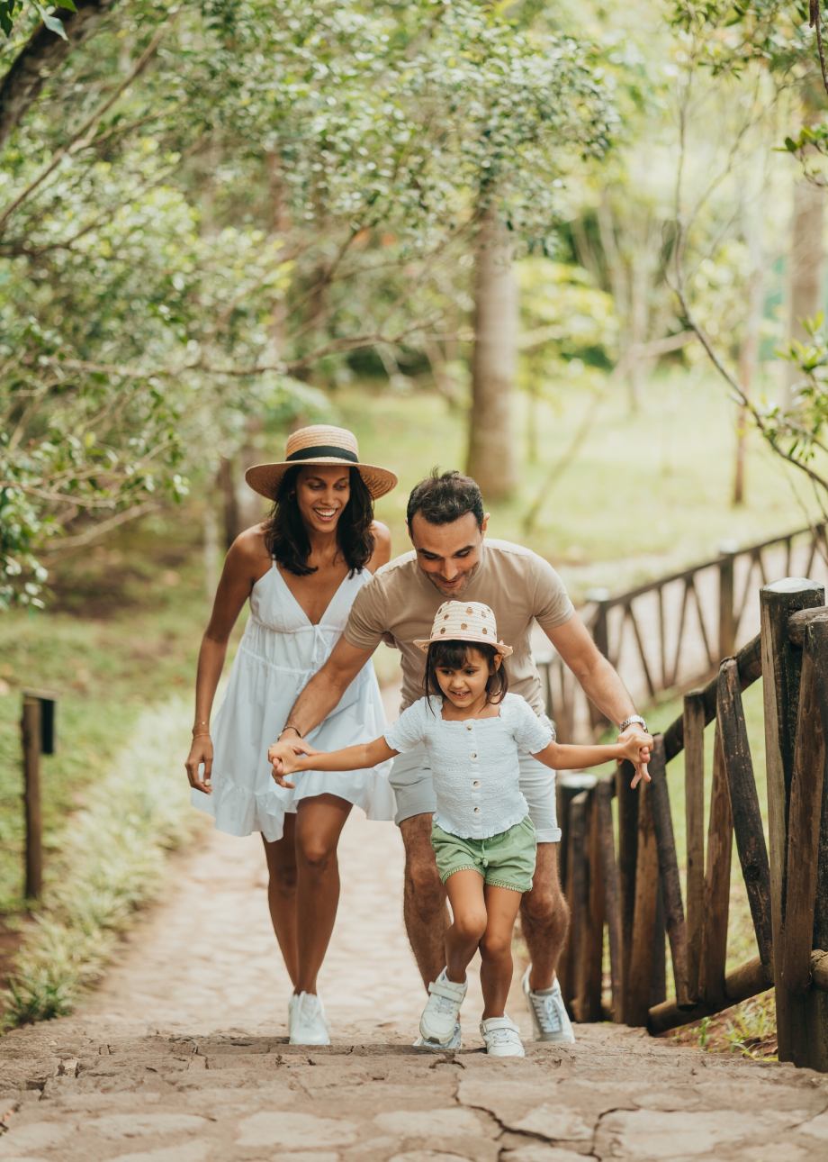 Family Walking Upon Stairs